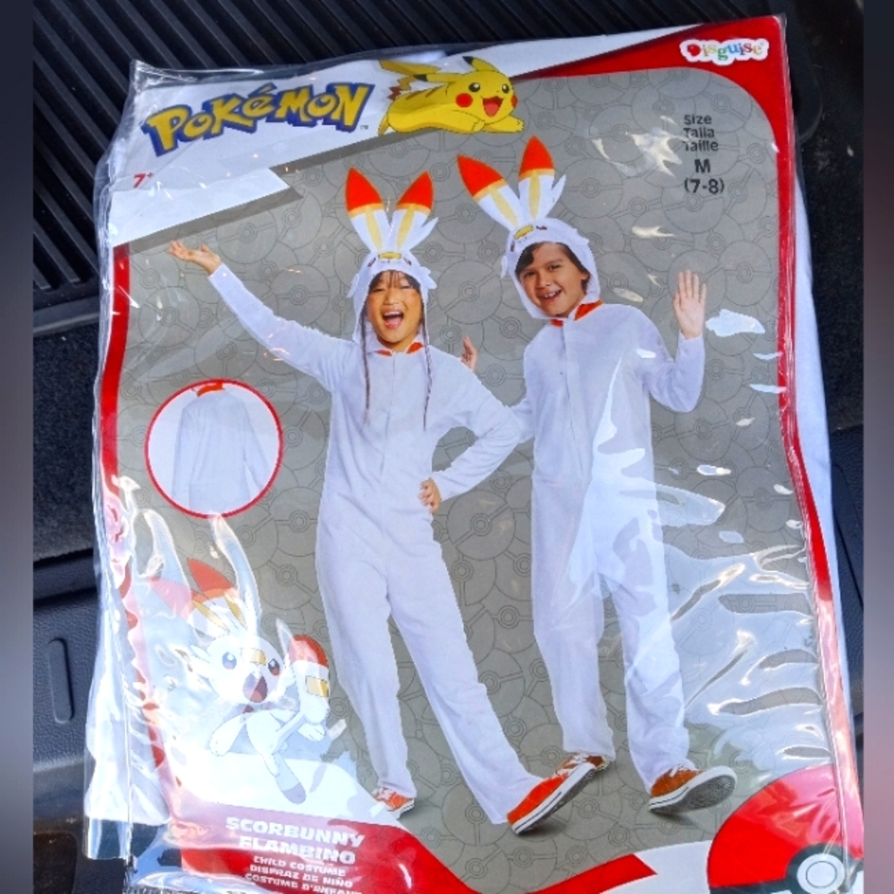 Kids' Scorbunny Costume - White with Orange Accents